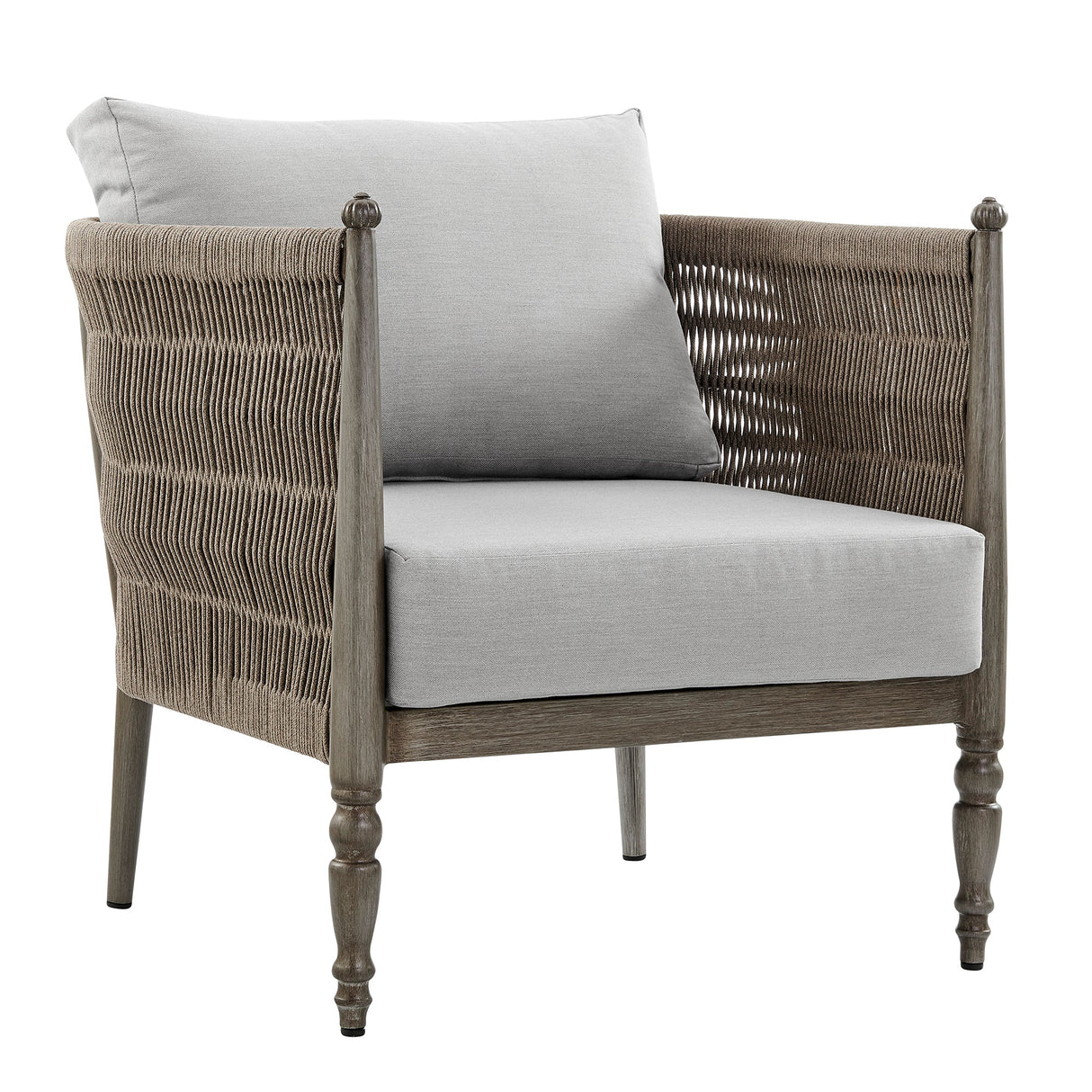 Safari 4-Piece Outdoor Conversation Set with Beige Cushions, Wicker & Aluminum, UV Resistant Comfort