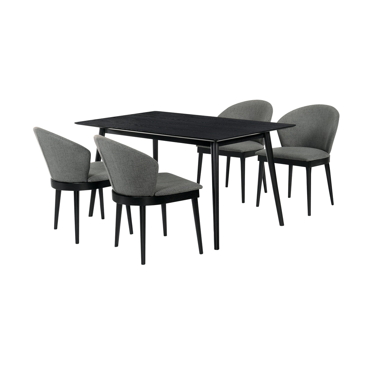 Westmont/Juno Modern Rubberwood 5-Piece Dining Set - Stylish Table & Ergonomic Chairs for Home