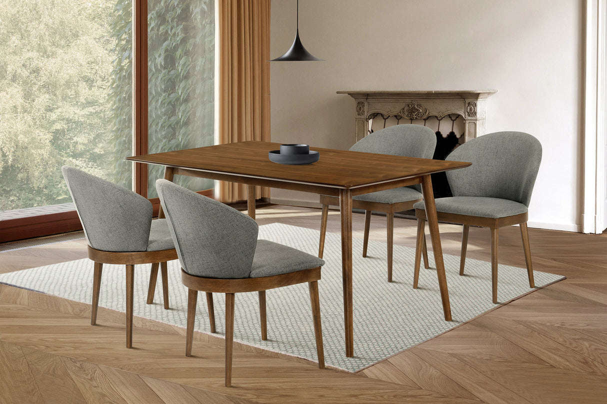 Westmont/Juno Modern Rubberwood 5-Piece Dining Set - Stylish Table & Ergonomic Chairs for Home