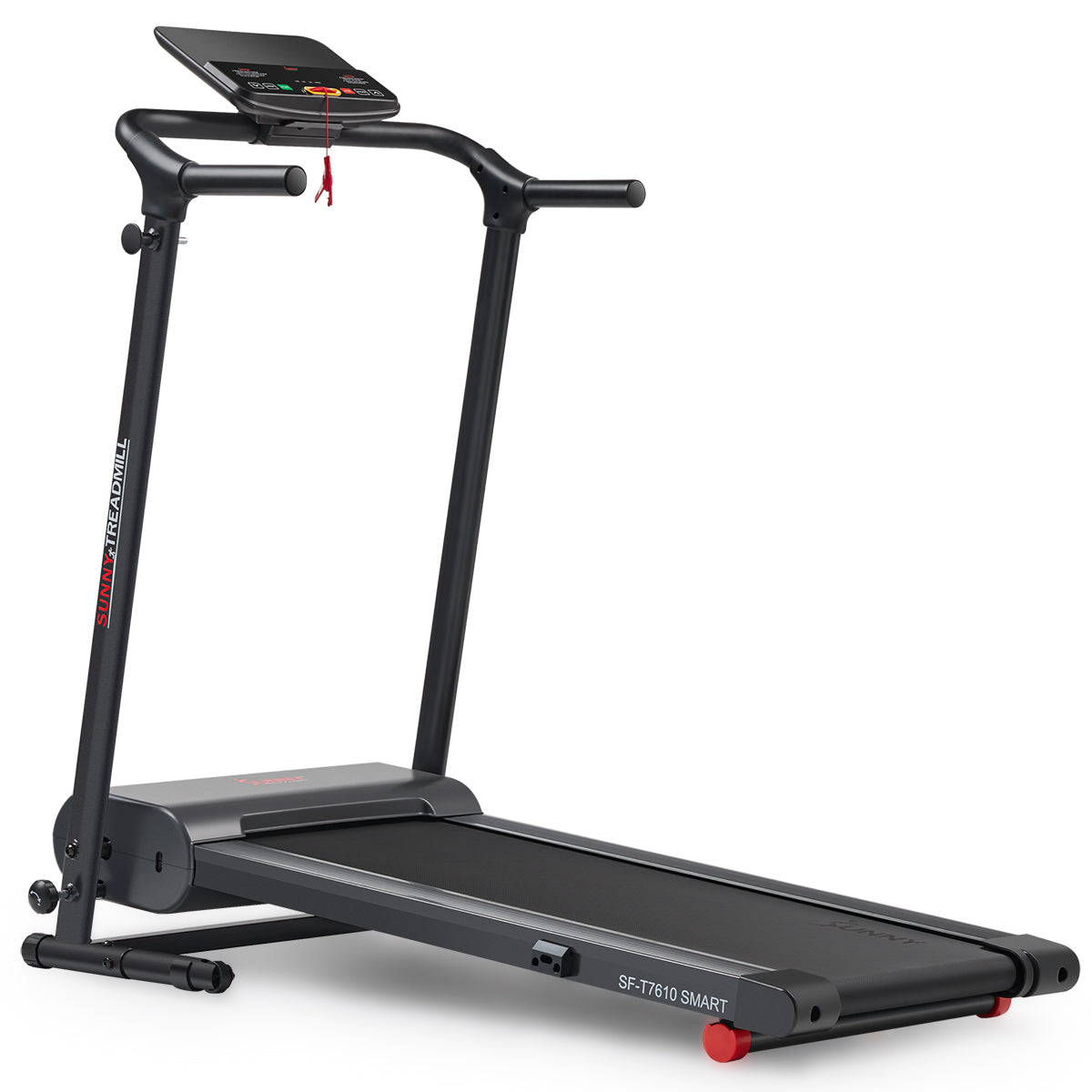 Sunny Health Fitness Compact Motorized Smart Treadmill with Easy Assembly & Folding