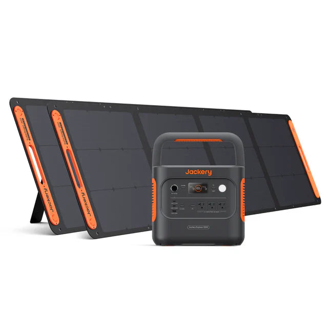 Jackery Explorer 2000 V2 Solar Generator + 2 x SolarSaga 200W Portable Solar Panels