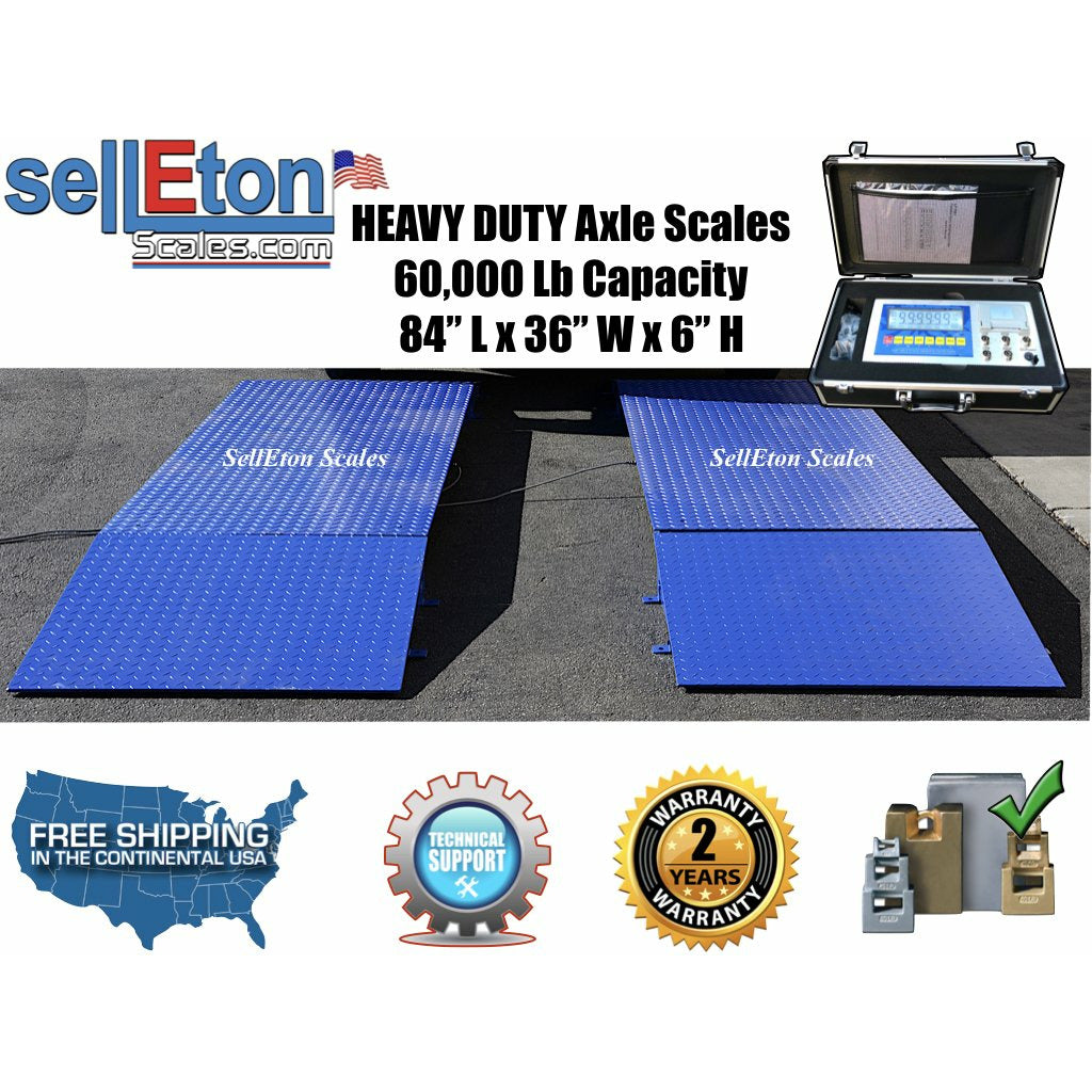 Prime Scales SL-60KX Heavy Duty 7' Selleton Truck Axle Scale with 60,000 lbs capacity