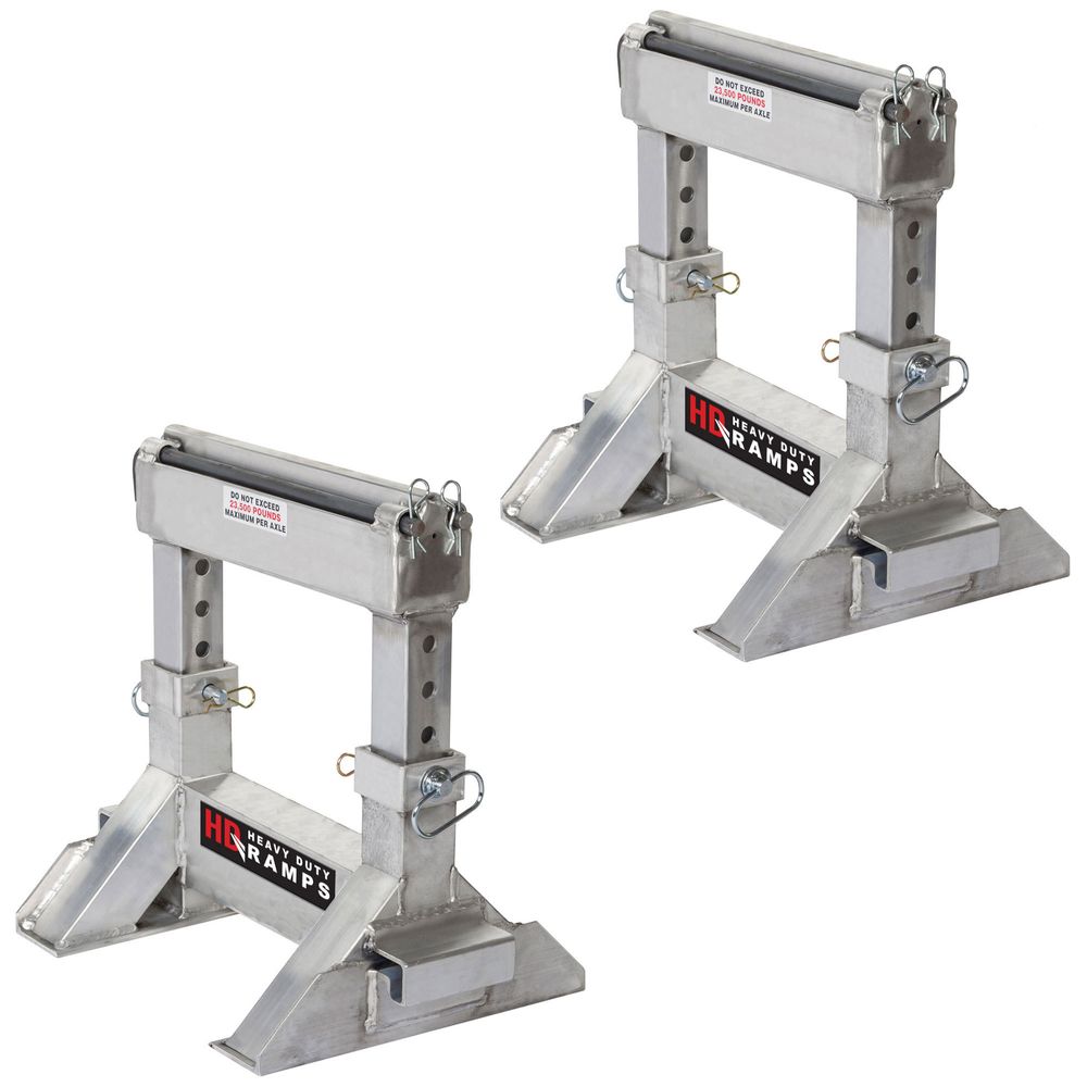 Adjustable Heavy-Duty Lower Ramp Support Stands (Pair)
