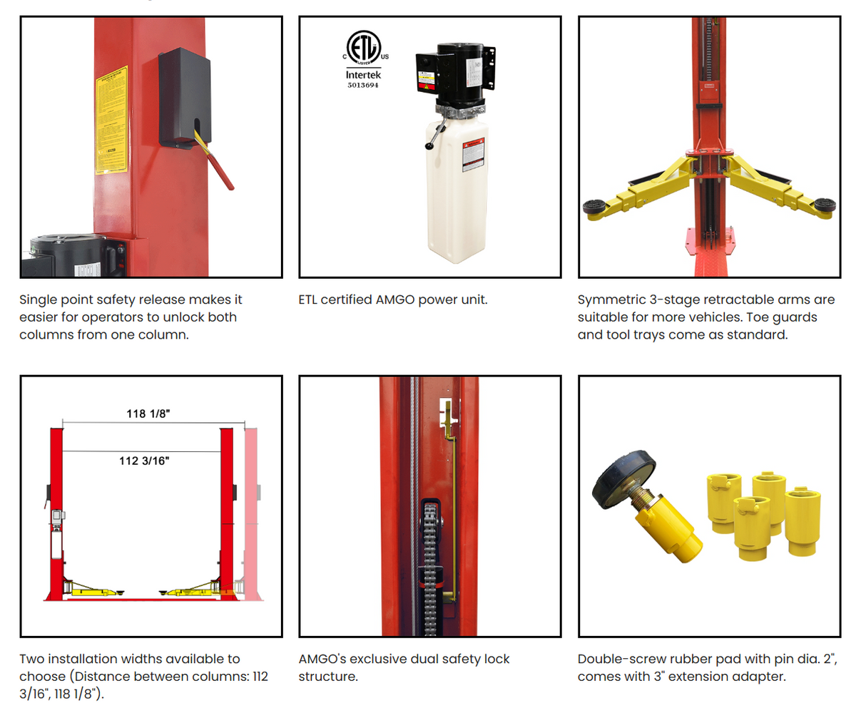 AMGO BP-10 10,000 lbs 2 Post Lift