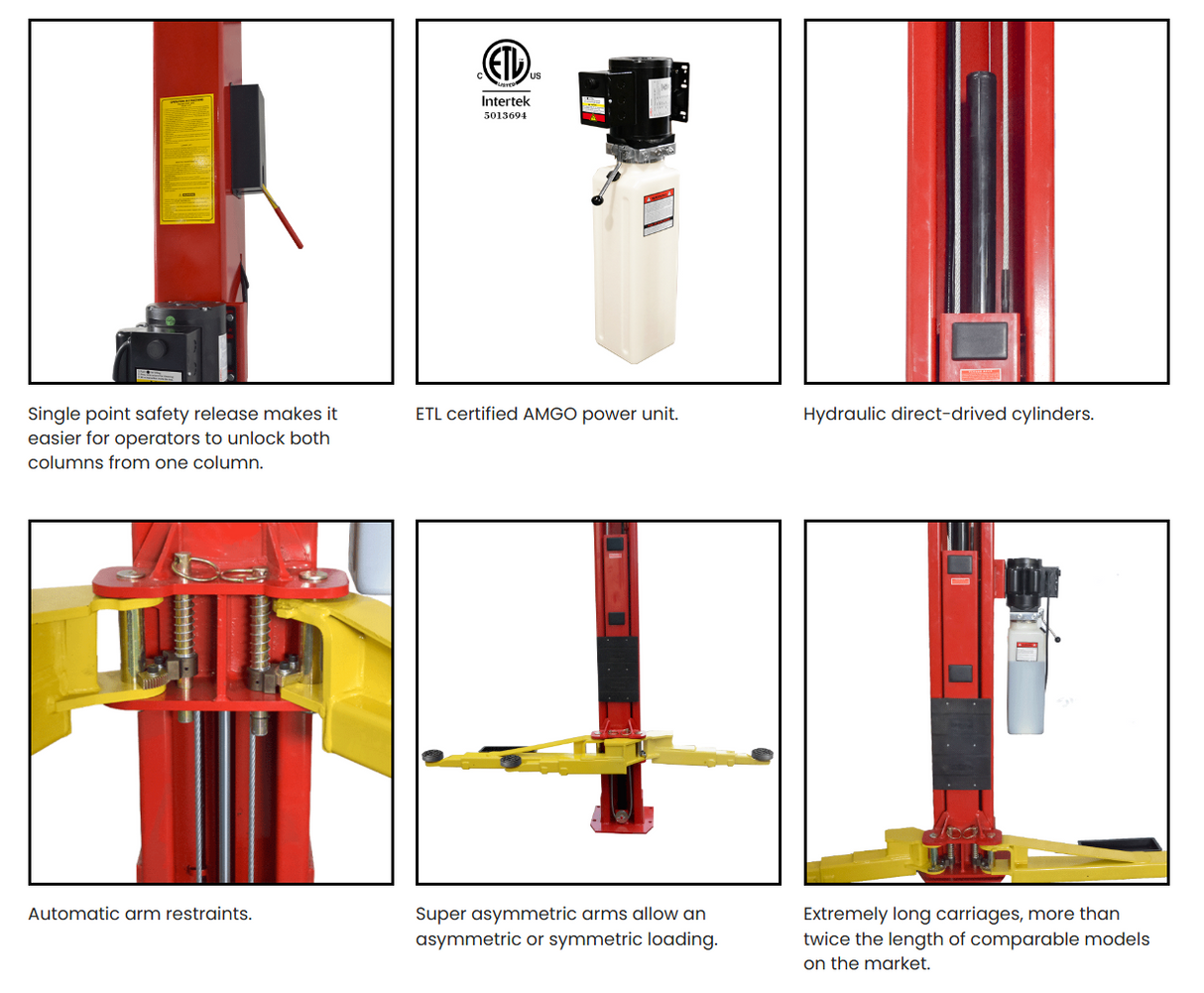 AMGO OHX-10 10,000 lbs 2 Post Lift