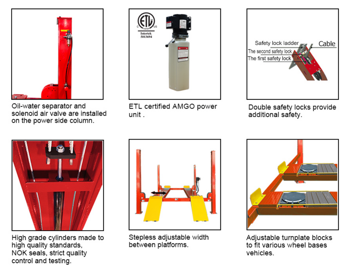 AMGO PRO-12ASX 12,000 lbs 4 Post Alignment Lift