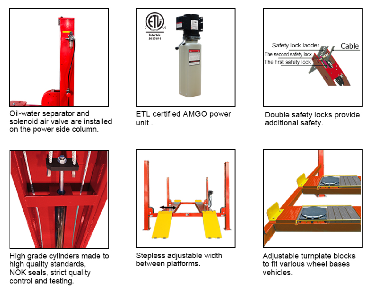 AMGO PRO-14AE 14,000 lbs 4 Post Alignment Lift