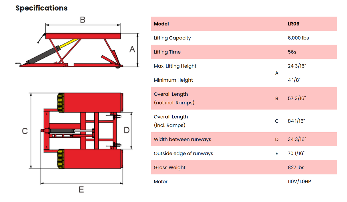 AMGO LR06 Low-Rise Lift