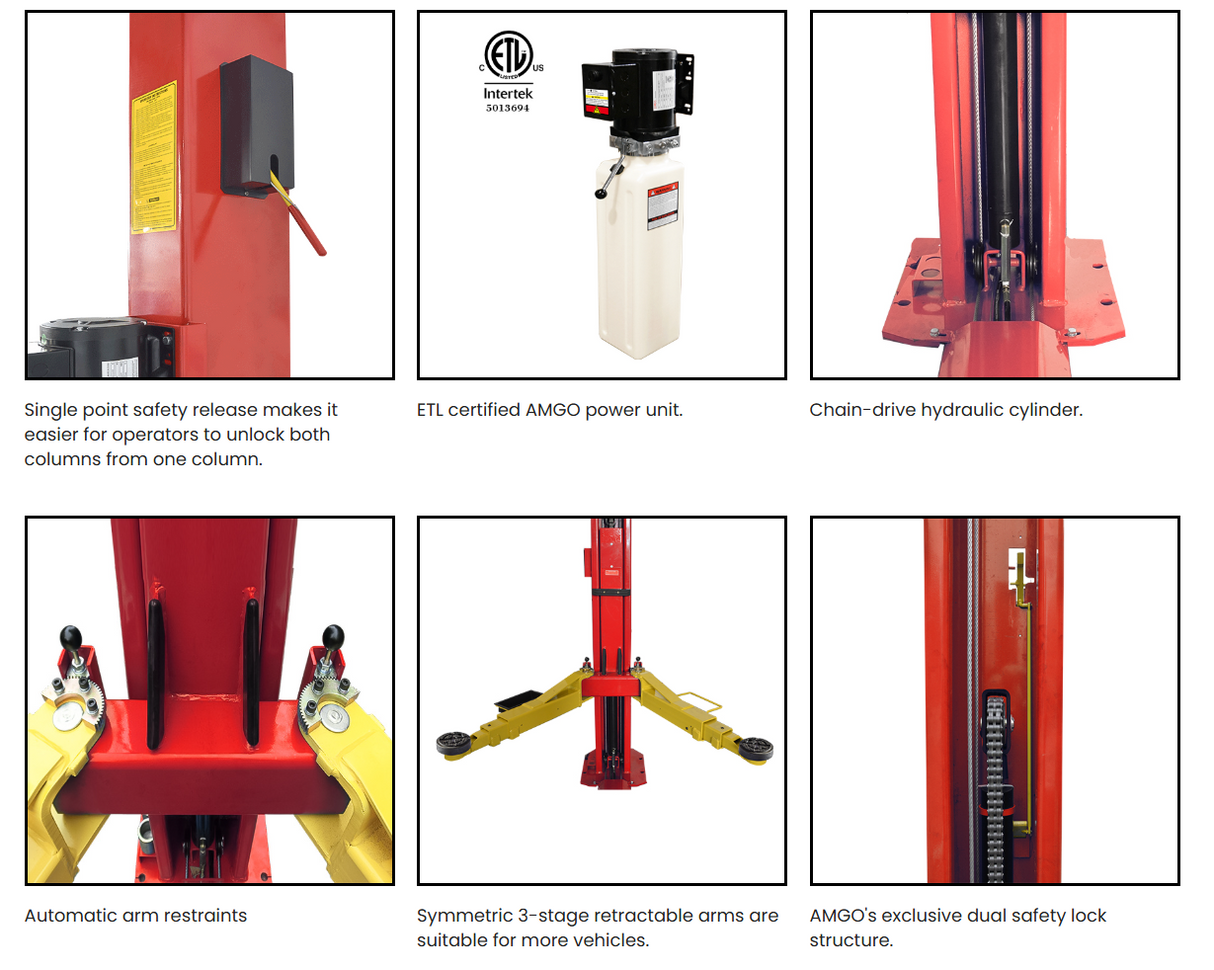 AMGO BP-9 9,000 lbs 2 Post Lift