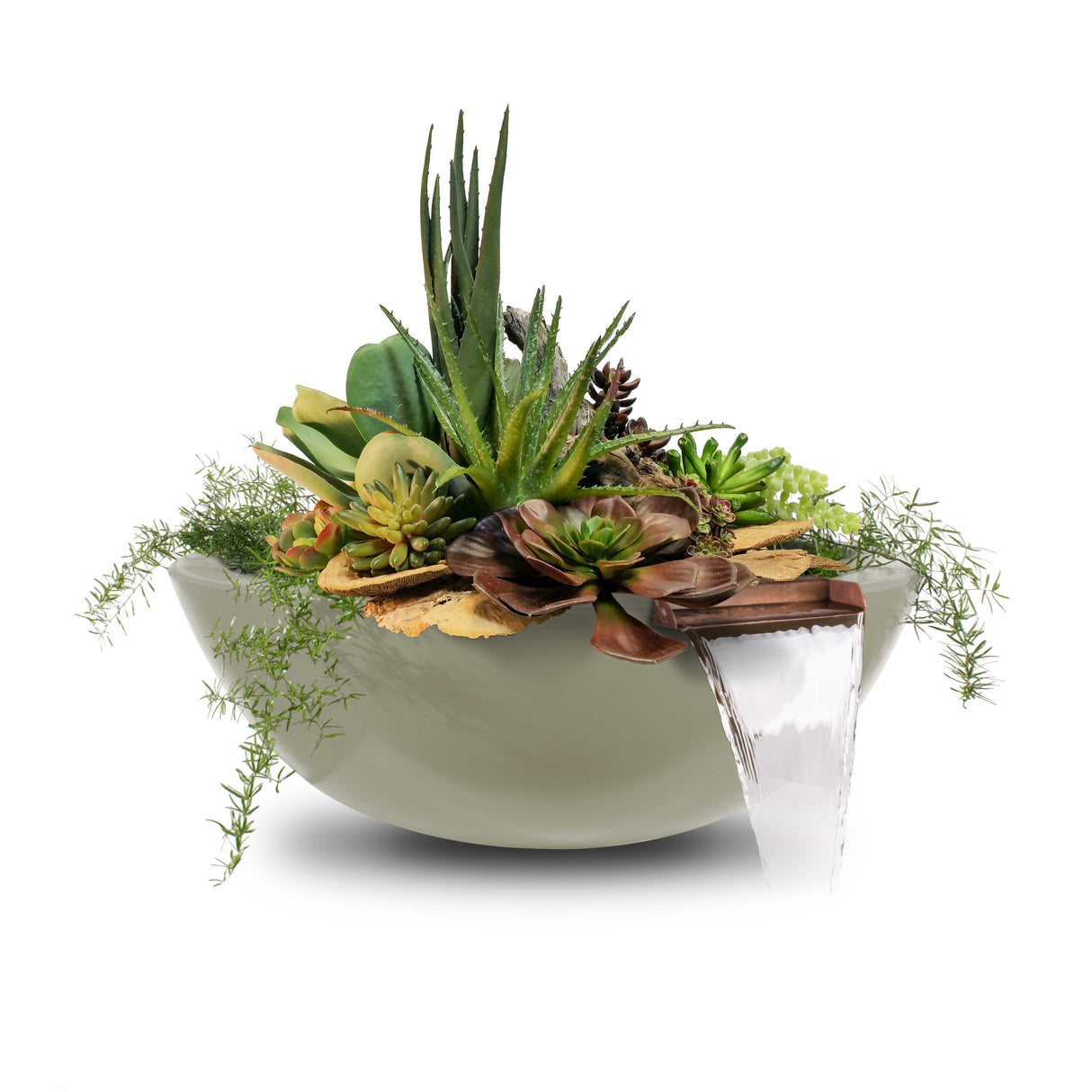 The Outdoor Plus Sedona Concrete Planter Bowl with Water