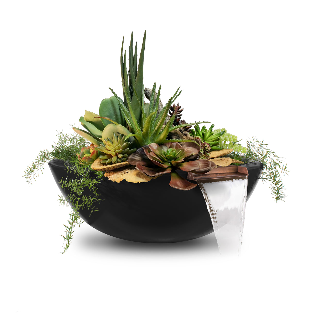 The Outdoor Plus Sedona Concrete Planter Bowl with Water