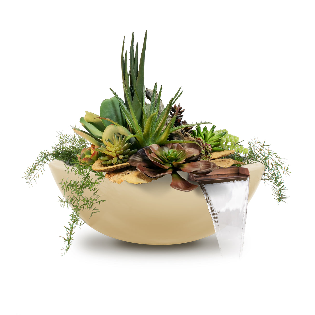 The Outdoor Plus Sedona Concrete Planter Bowl with Water
