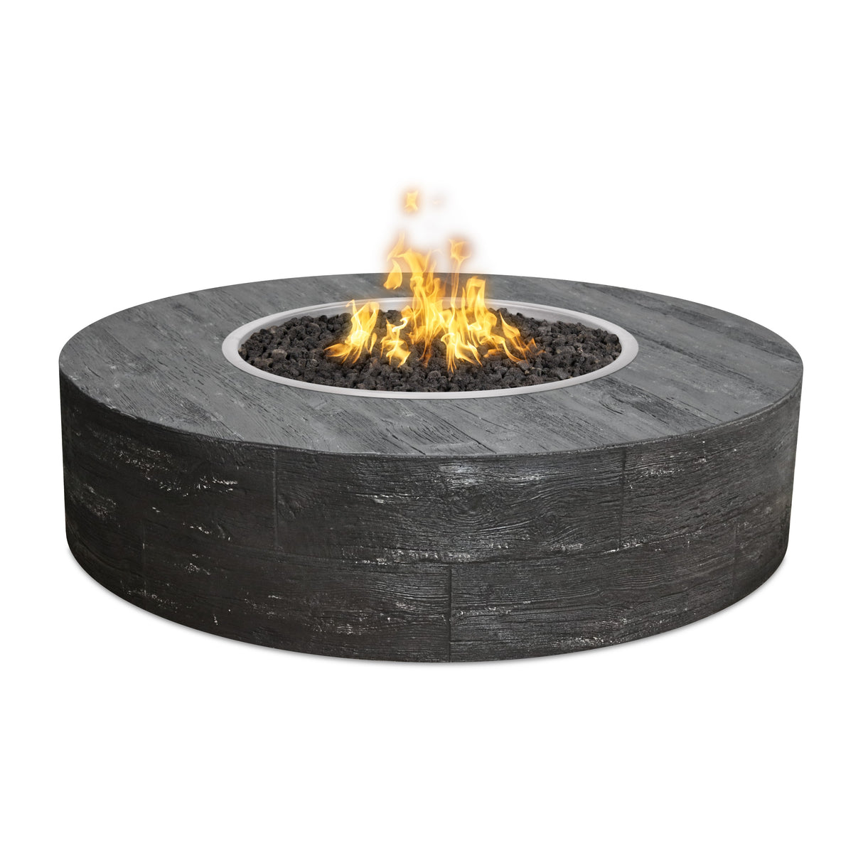 The Outdoor Plus Sequoia Wood Grain Concrete Fire Pit plus Free Cover