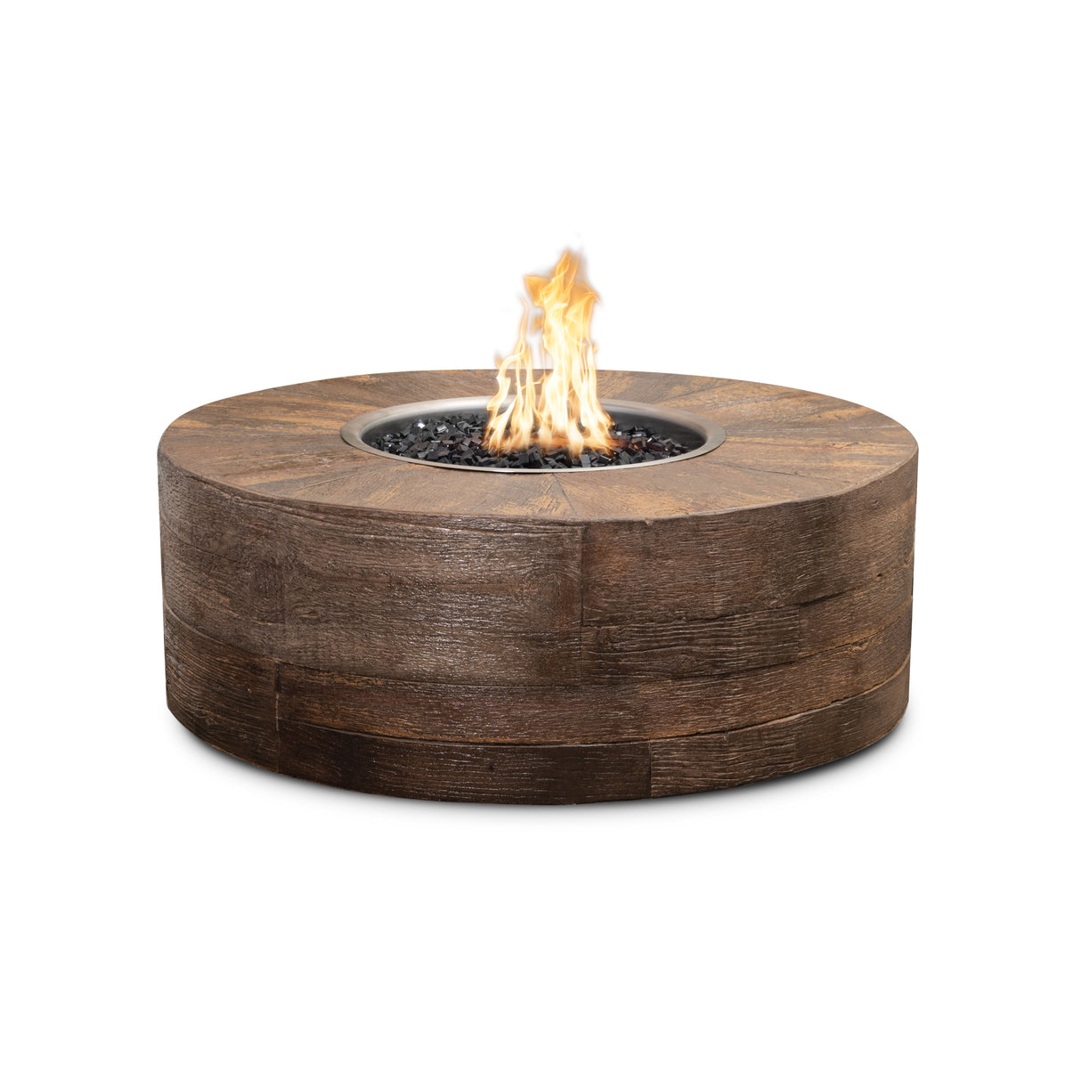 The Outdoor Plus Sequoia Wood Grain Concrete Fire Pit plus Free Cover