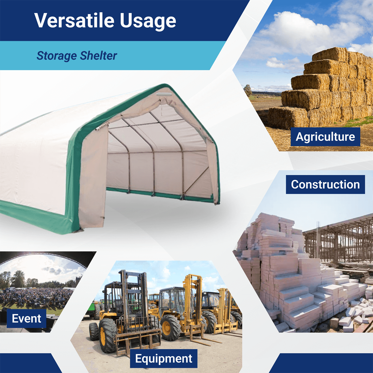 Single Truss Storage Shelter W20'xL20'xH12'