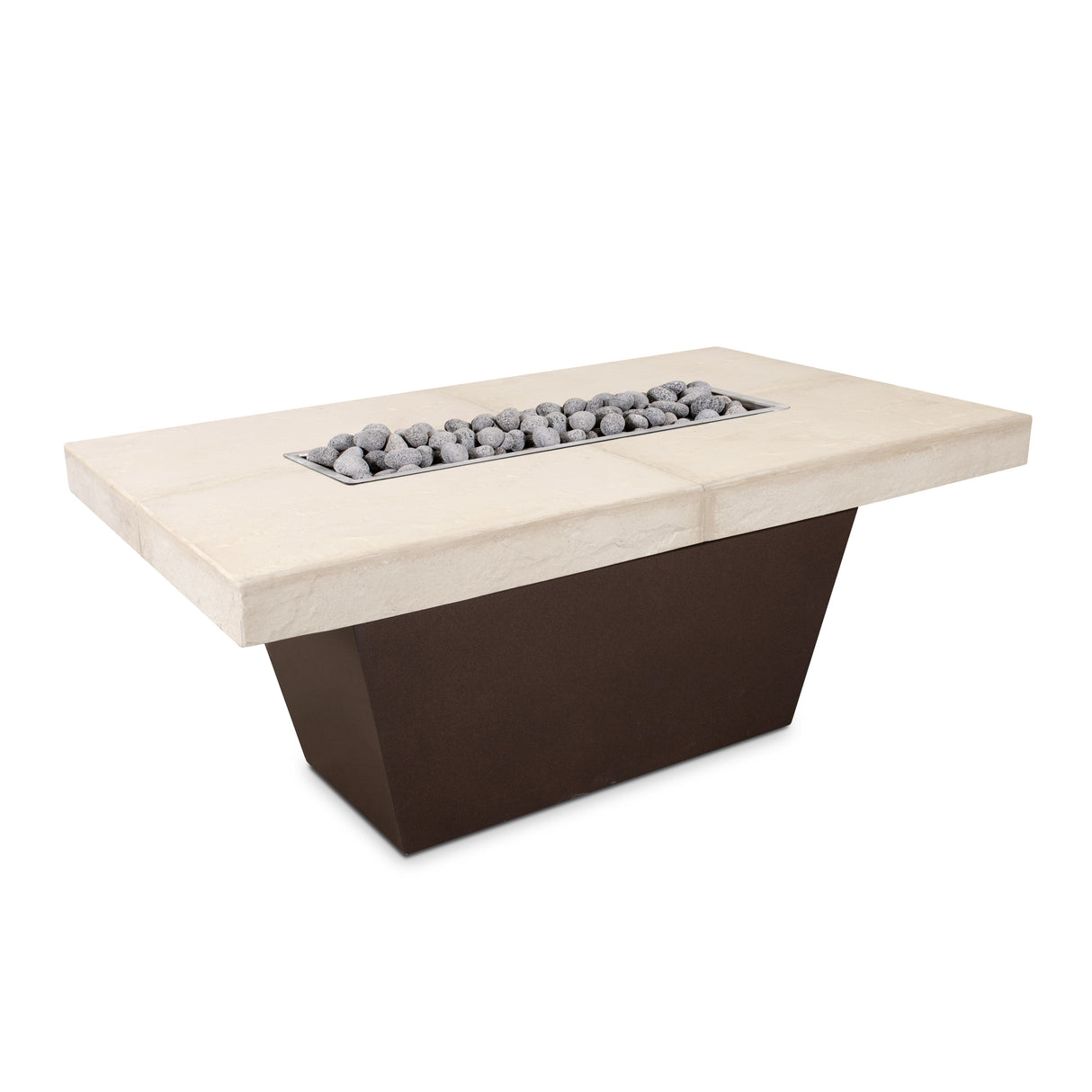 The Outdoor Plus Tacoma Wood Grain Concrete and Steel Fire Table plus Free Cover