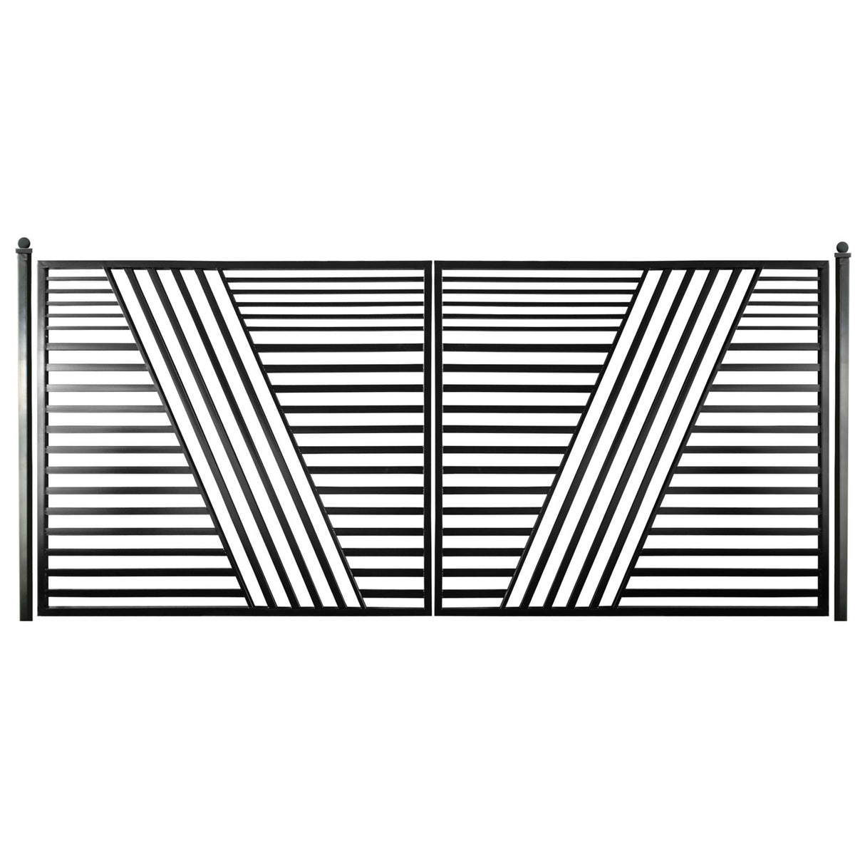 Aleko Steel Dual Swing Driveway Gate - Sofia Style - 18 x 6 Feet