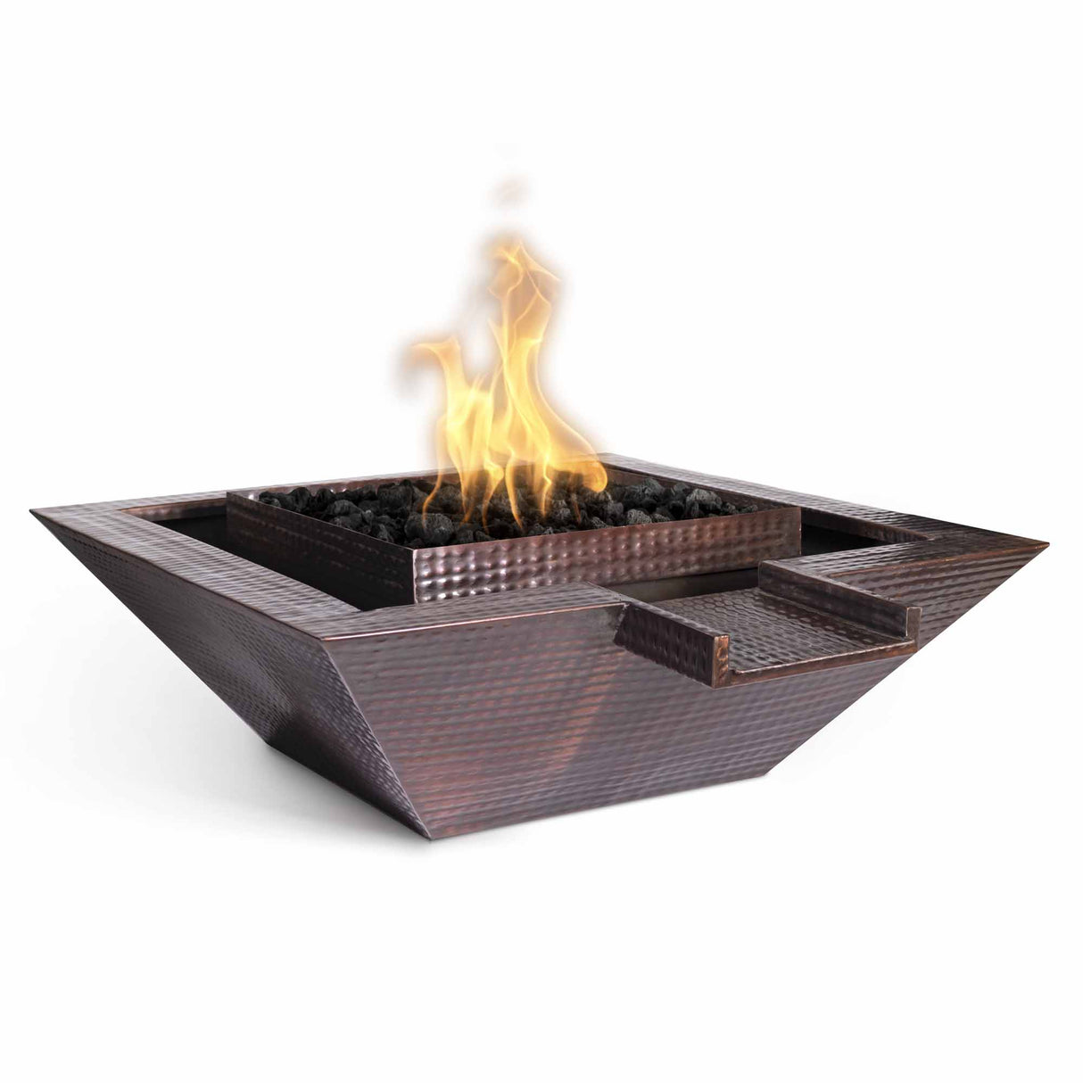 The Outdoor Plus Maya Gravity Spill Copper Fire & Water Bowl plus Free Cover