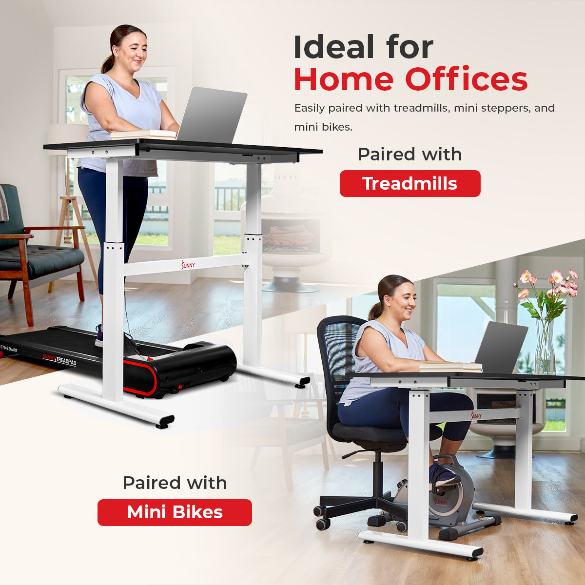 Sunny Health & Fitness Multi -Purpose Air-Drive Adjustable Standing Desk
