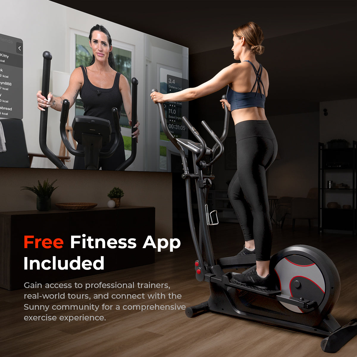 Sunny Health & Fitness Pro Smart Elliptical Trainer With 15 Levels of Magnetic Resistance