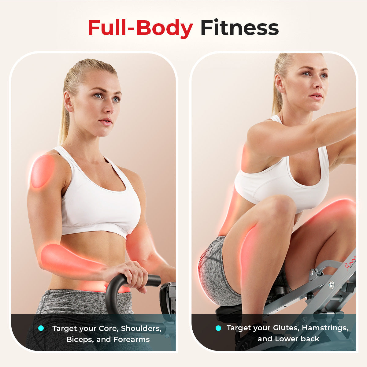 Sunny Health & Fitness Upright Row-N-Ride® Squat Assist Trainer Machine for Abs and Glute Workout