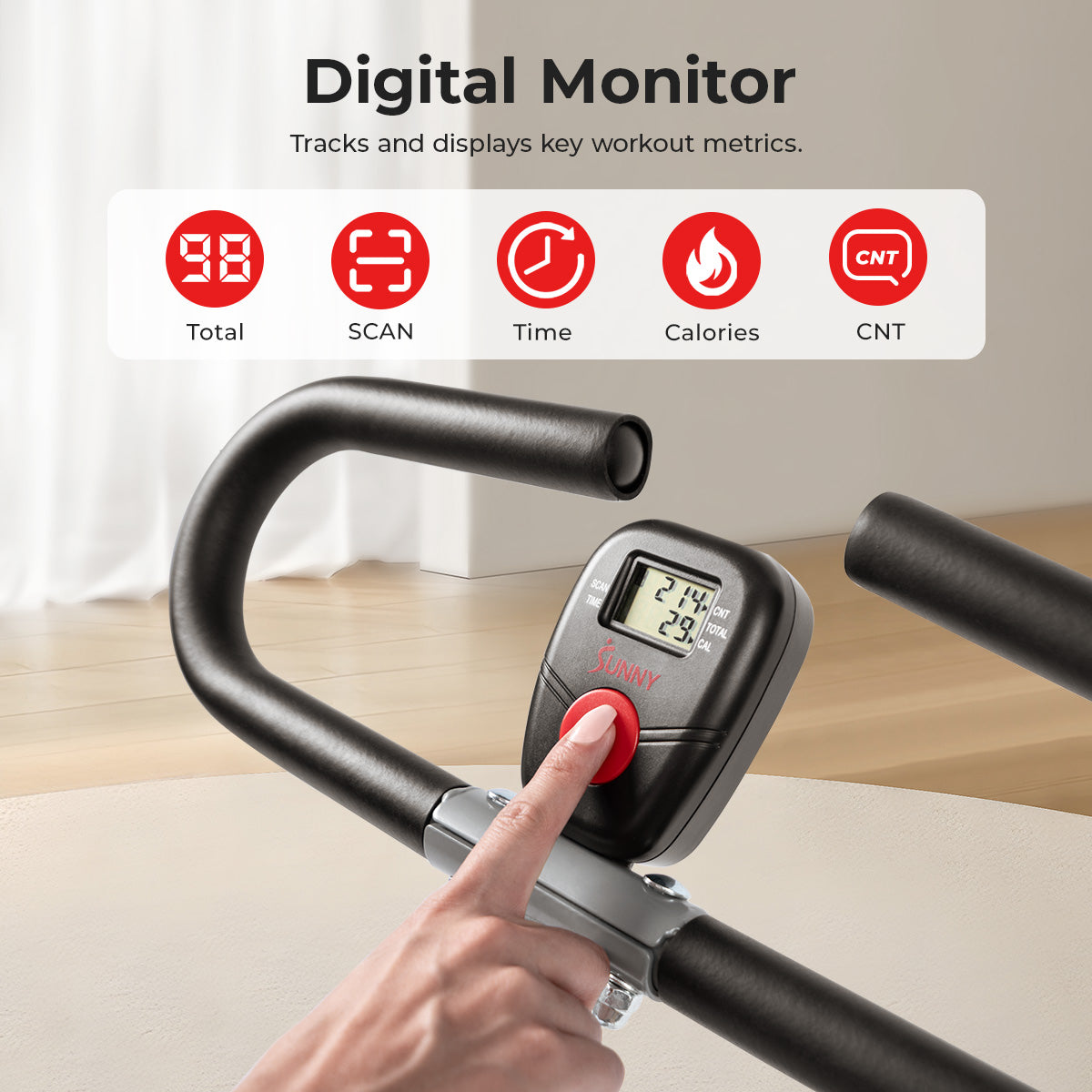Sunny Health & Fitness Upright Row-N-Ride® Squat Assist Trainer Machine for Abs and Glute Workout