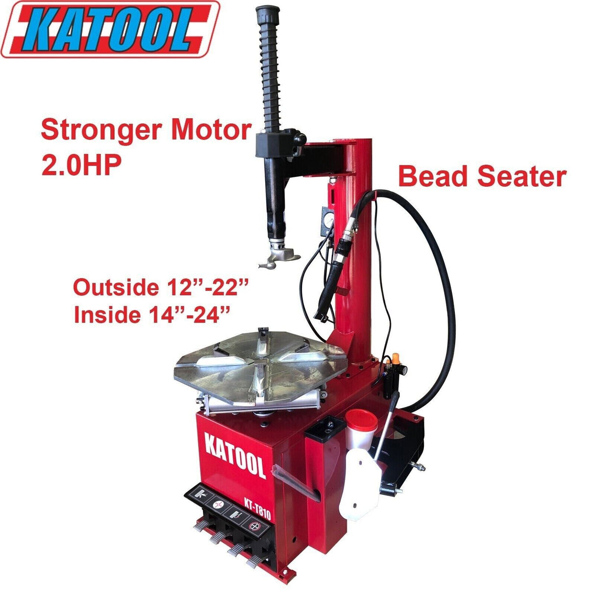 Katool KT-T810 Wheel Clamp Tire Changer Machine - w/ Bead Blaster