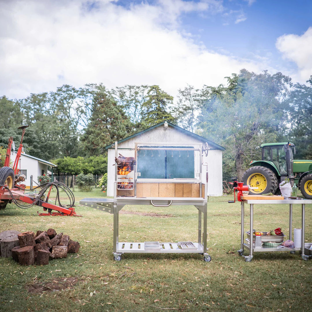 Santa Maria Grill for Open Fire Stainless Steel 4 Grilling Surfaces with Firebox Tagwood BBQ03SS