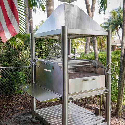 Argentine Santa Maria BBQ Grill All Stainless Steel with Brasero and Accessories Tagwood BBQ12SS