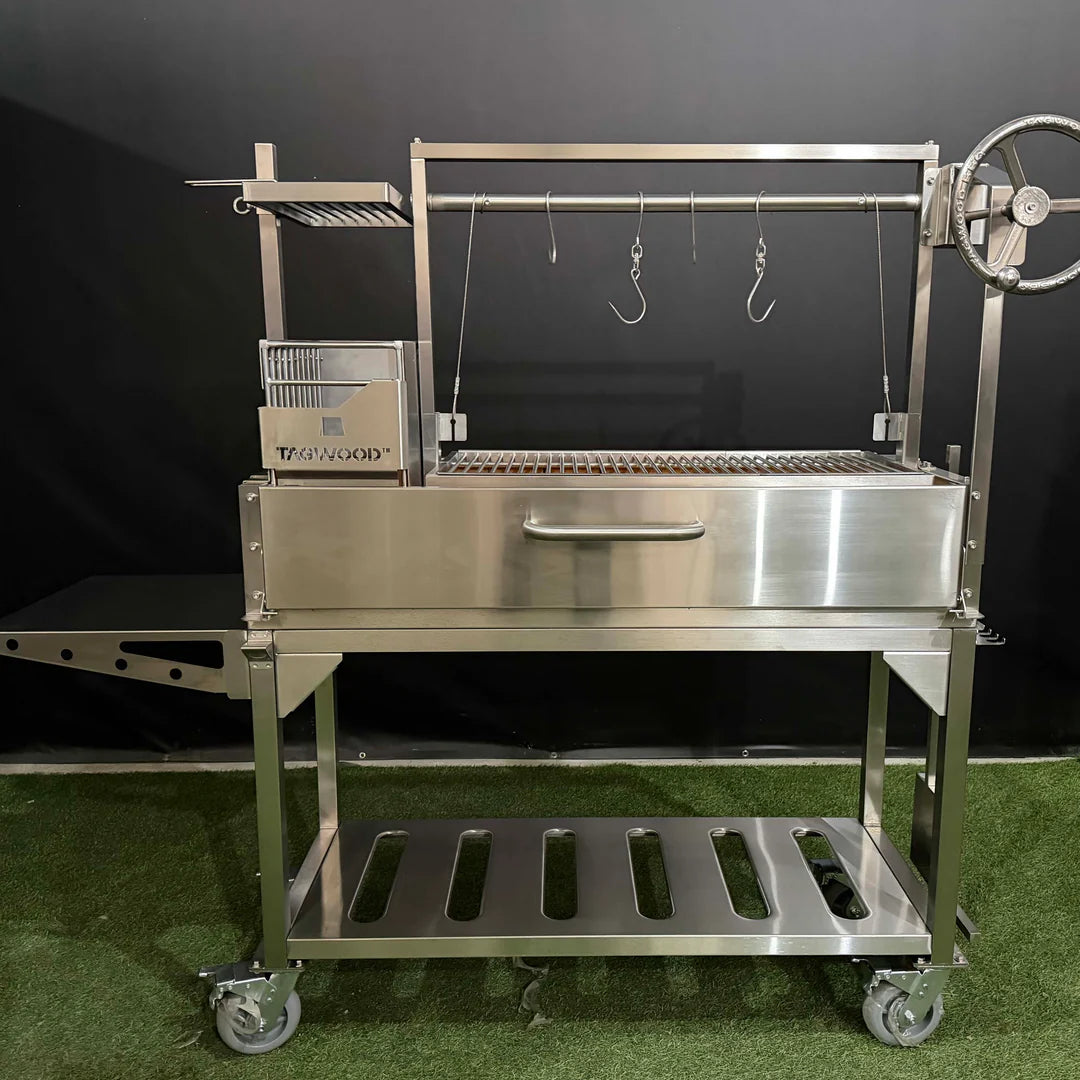 Santa Maria Grill for Open Fire Stainless Steel 4 Grilling Surfaces with Firebox Tagwood BBQ03SS