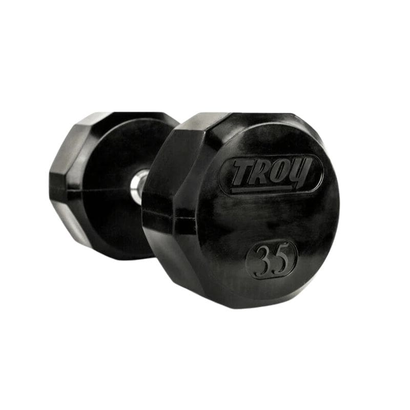 Troy TSD-R 12-Sided Rubber Encased Dumbbell Sets (5 lb Increments)