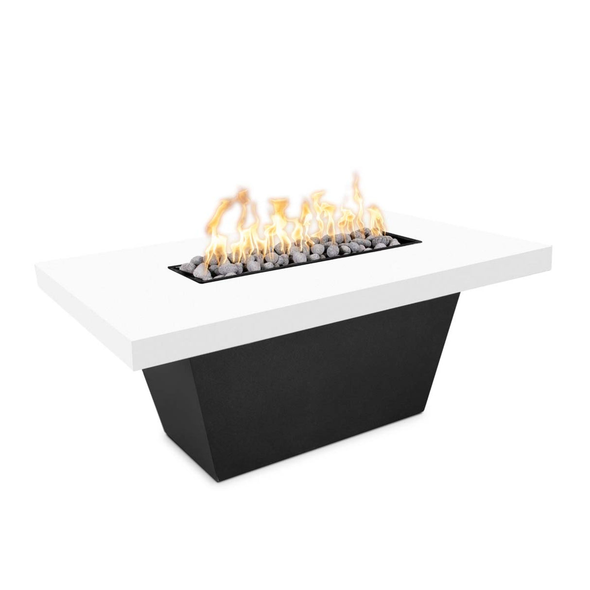 The Outdoor Plus Tacoma Wood Grain Concrete and Steel Fire Table plus Free Cover
