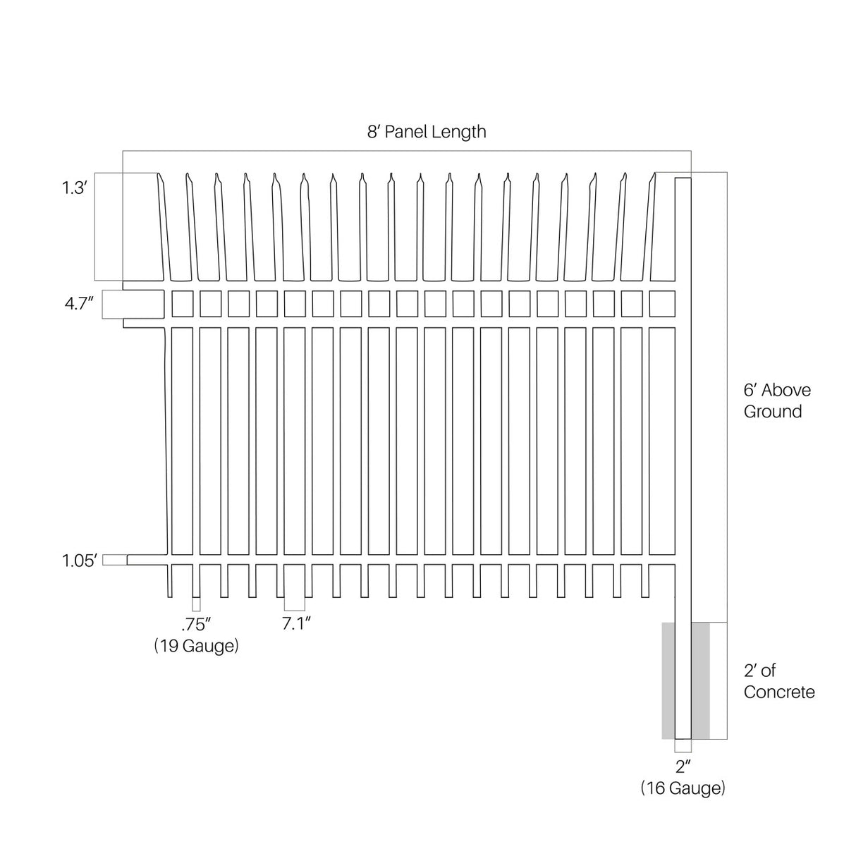 Aleko Commercial Grade 8-Panel Steel Fence Kit – Athens – 8x6 ft. Each