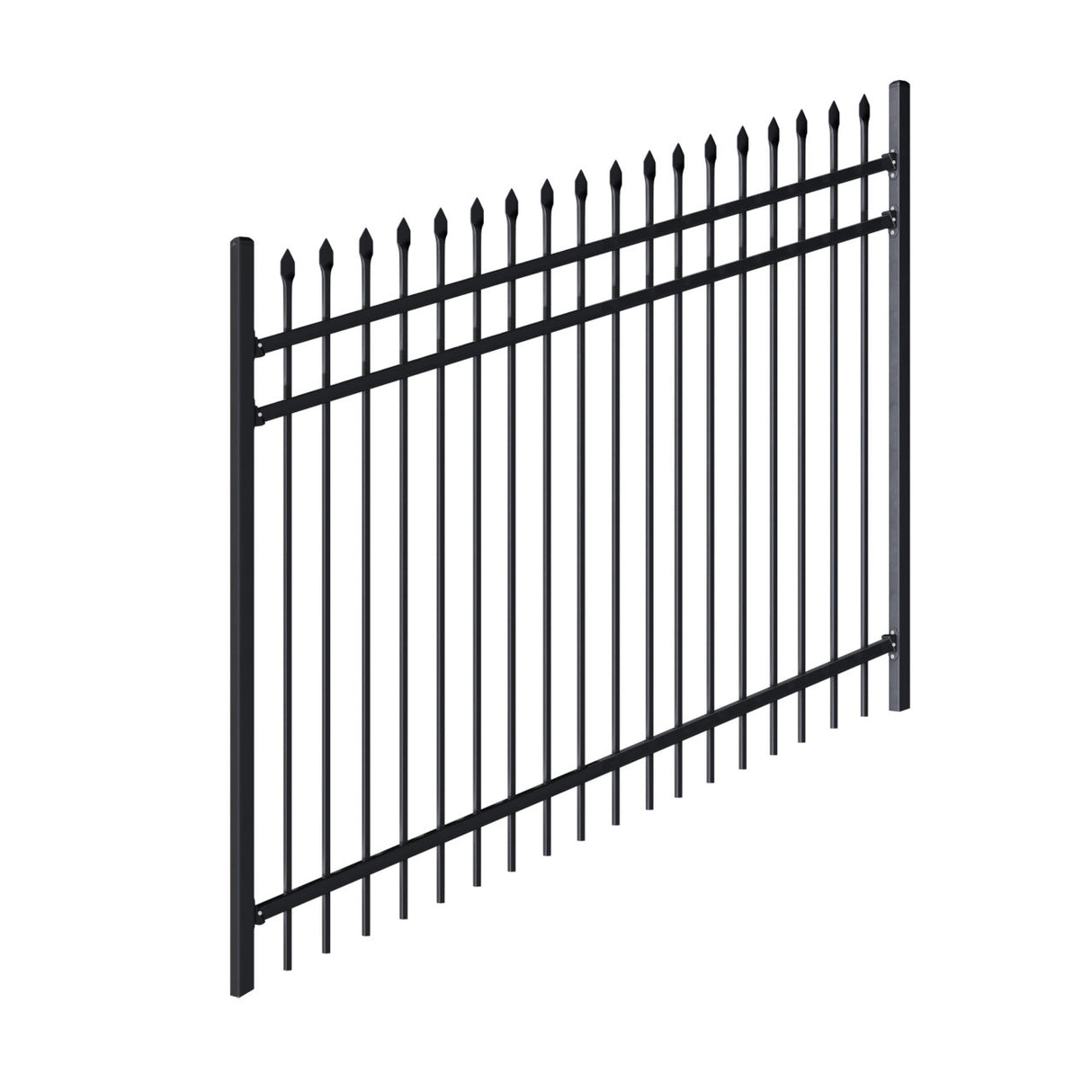 Aleko Commercial Grade Steel Fence Kit – Tokyo Style – 8 Panels (8x6 ft.) for Flat and Sloped Installation