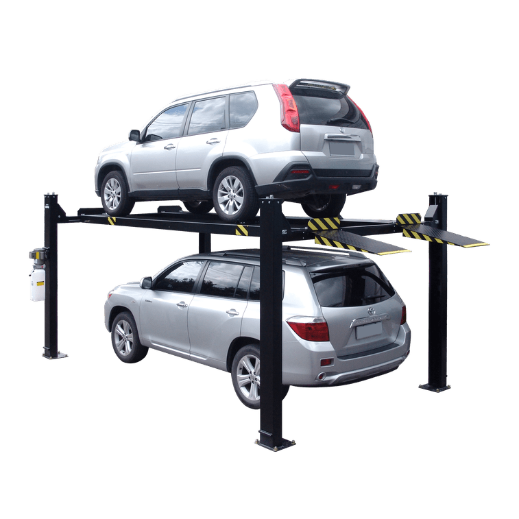 Tuxedo FP9K-DX-XLT 9,000 lb Deluxe Storage Lift Extended Length / Height - Poly casters, drip trays, jack tray FP9K-DX-XLT