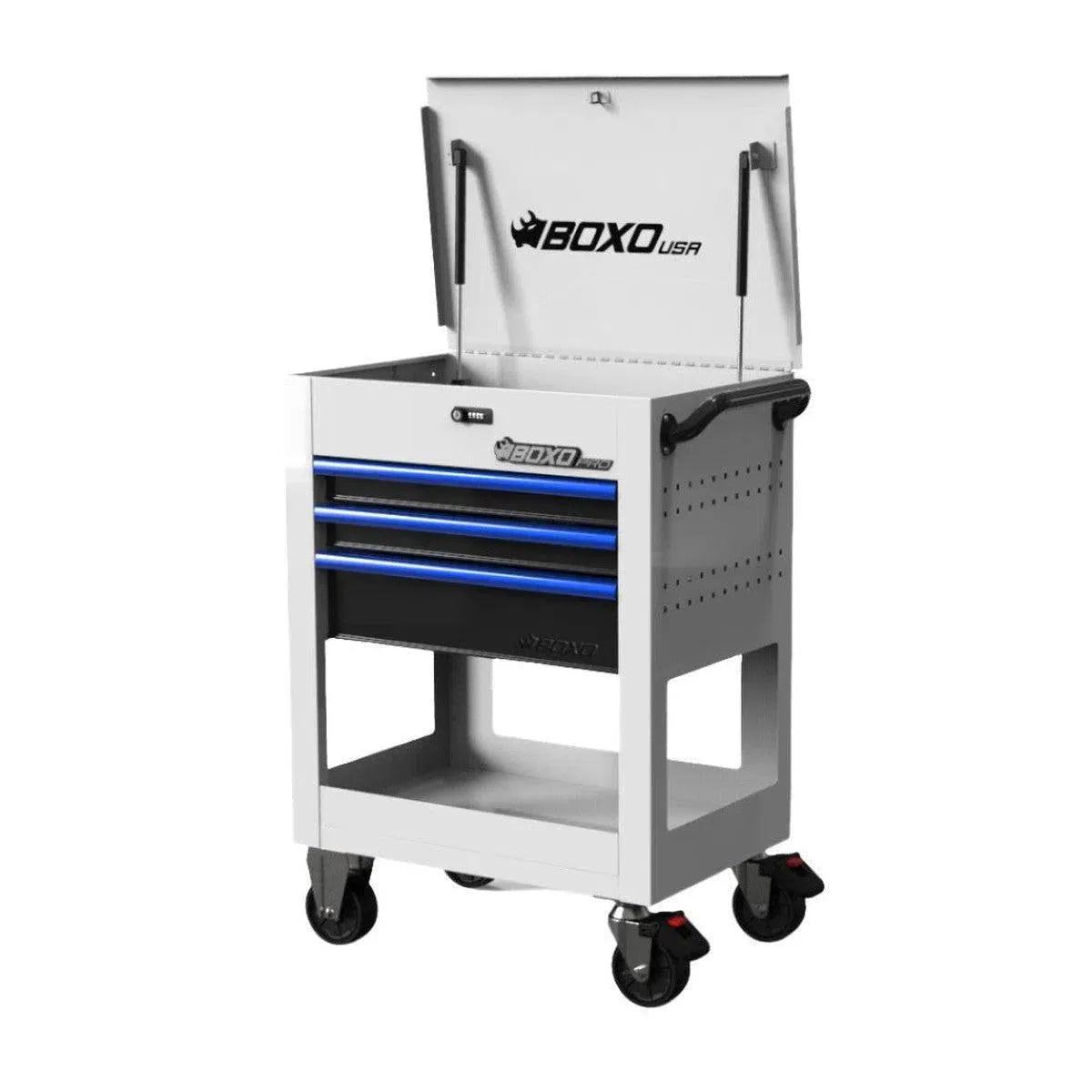 Boxo Pro Series | 28" 3-Drawer Flip top Service Cart Tool Box
