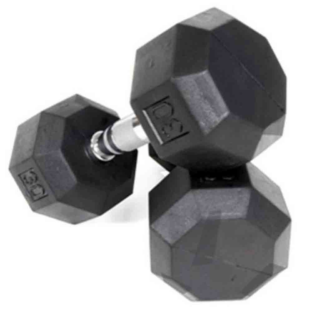 VTX 5 lb to 30 lb set of Rubber Dumbbells with A-Frame Rack