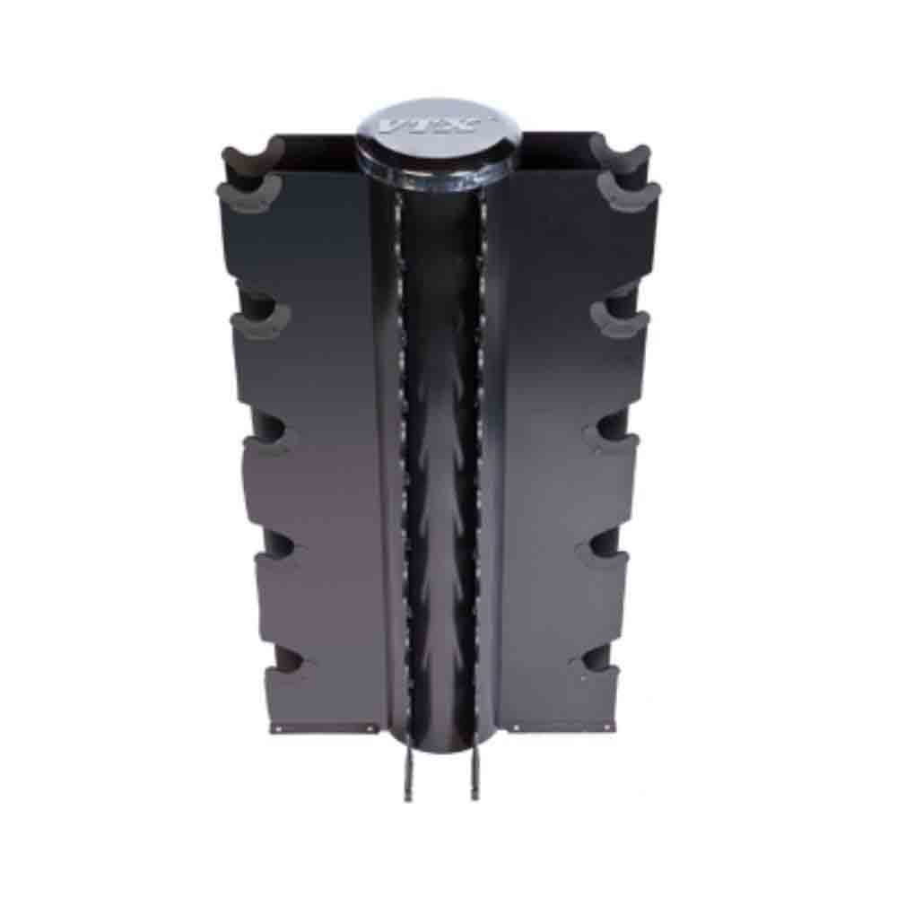 VTX by Troy 3 lb to 50 lb 13 Pair 8-Sided Rubber Encased Dumbbell Set with Vertical Rack