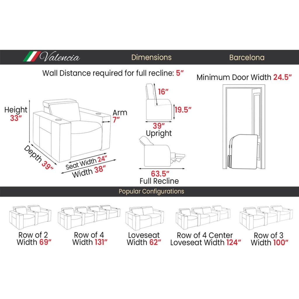Valencia Barcelona Ultimate Luxury Edition Home Theater Seating