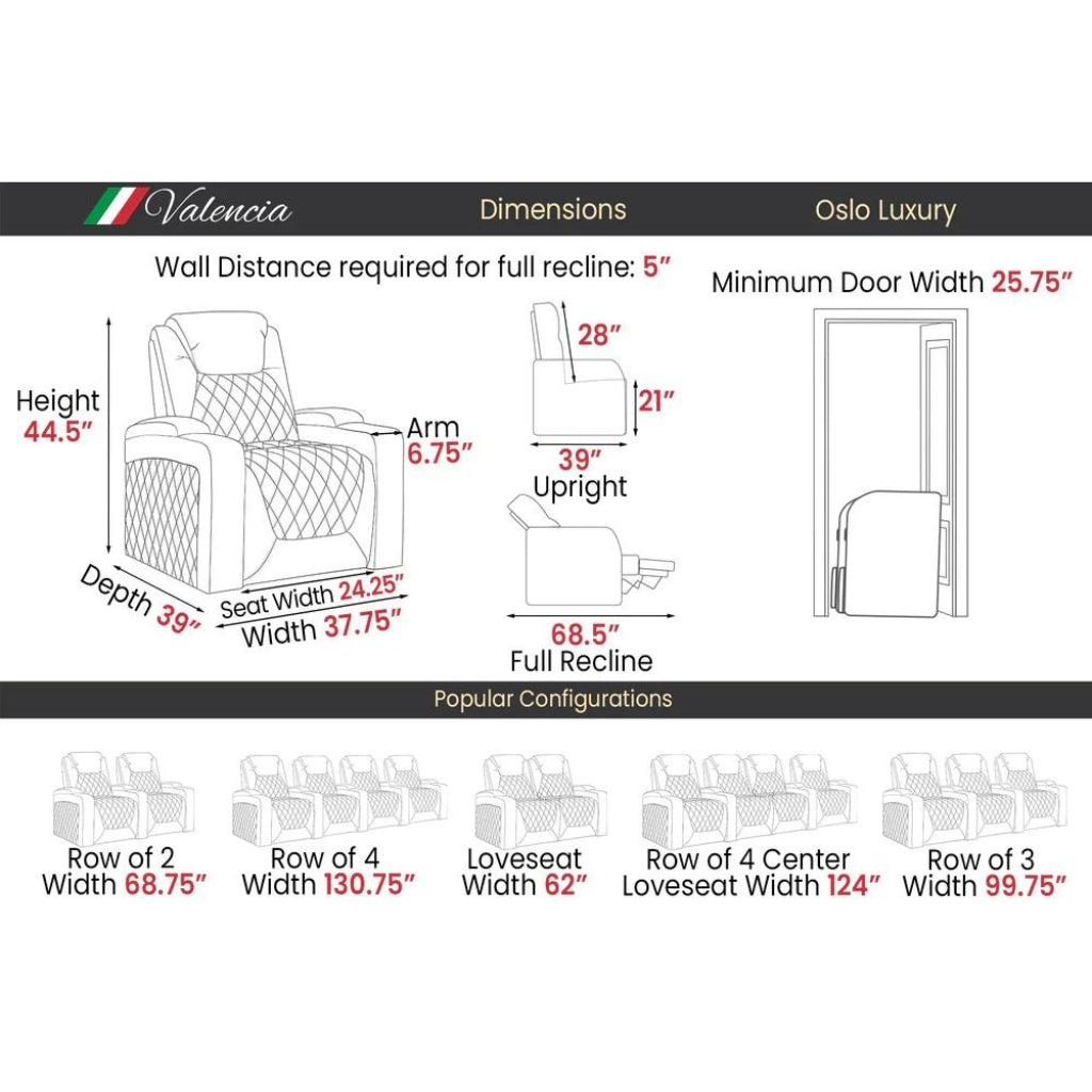 Valencia Oslo Luxury Home Theater Seating