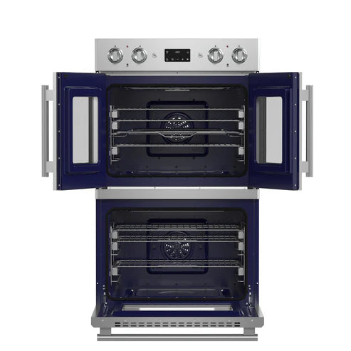 FORNO Gallico 30" 7.36 cu. ft. French Door Double Electric Wall Oven with Telescopic Racks, Air Fry, Self-Clean and Sous Vide, FBOEL1388-30