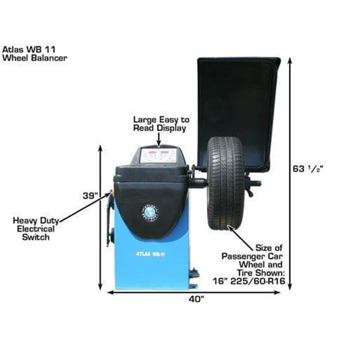Atlas TC289DAA Tire Changer + WB11 Wheel Balancer Combo Package