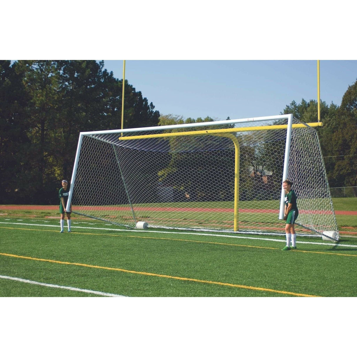 Bison 4″ Square No-Tip Portable Aluminum Soccer Goals (Pair)