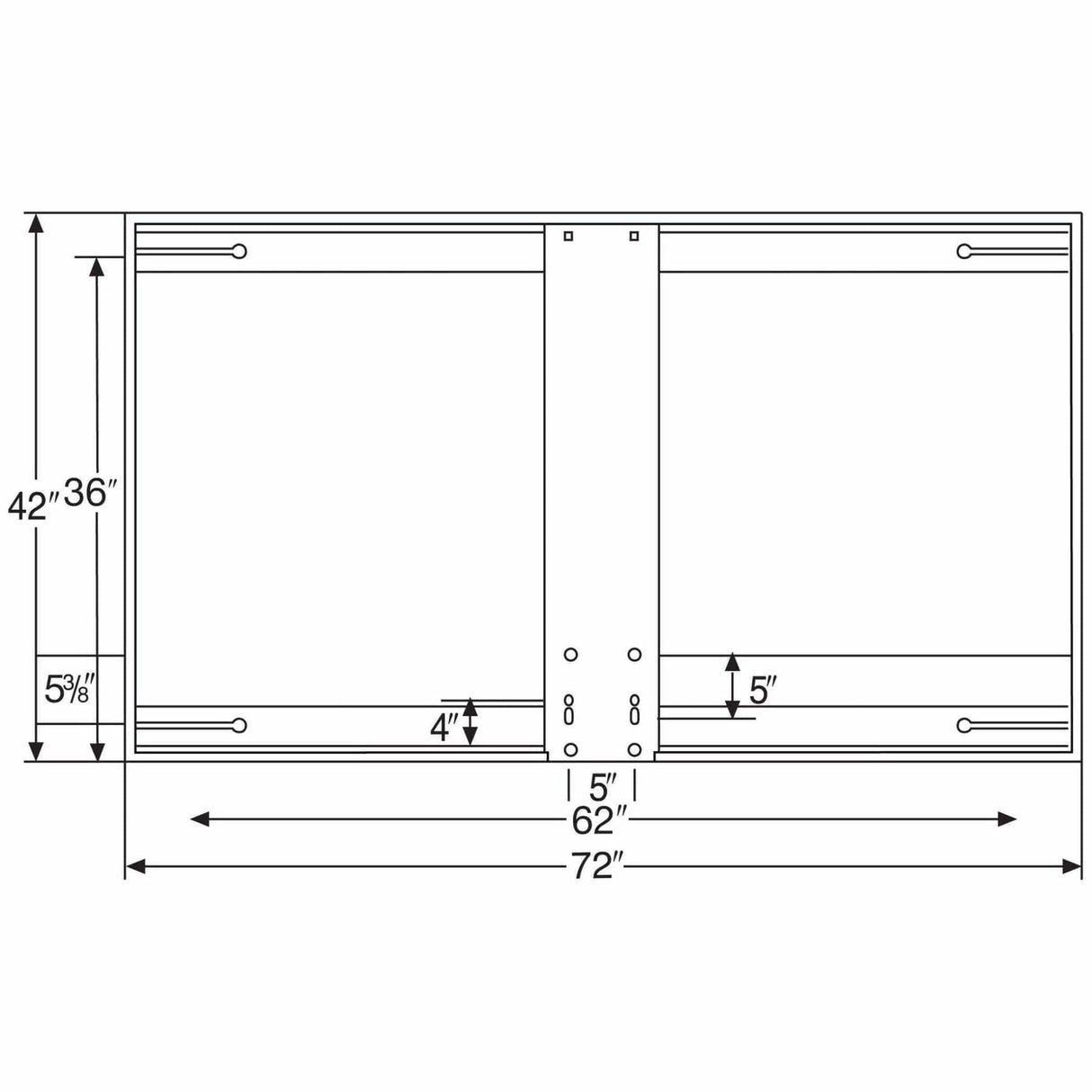 Bison 42" x 72" Rectangular Steel Backboard BA472