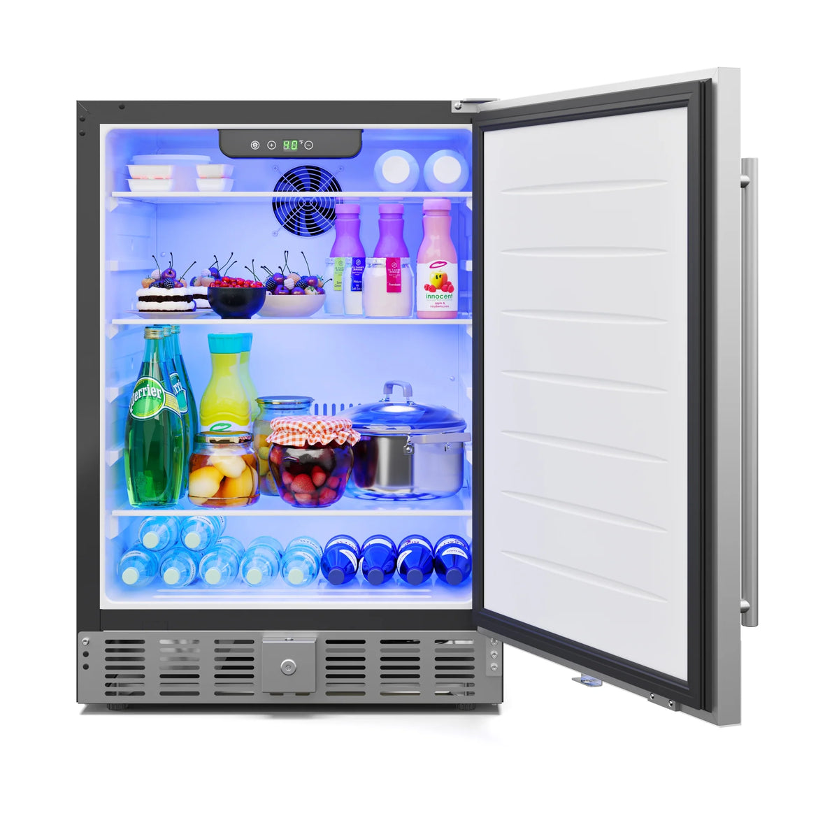 23.4 in. Stainless Steel, Solid-Door Built-In Refrigerator and Beverage Cooler, 5 Cu. ft.