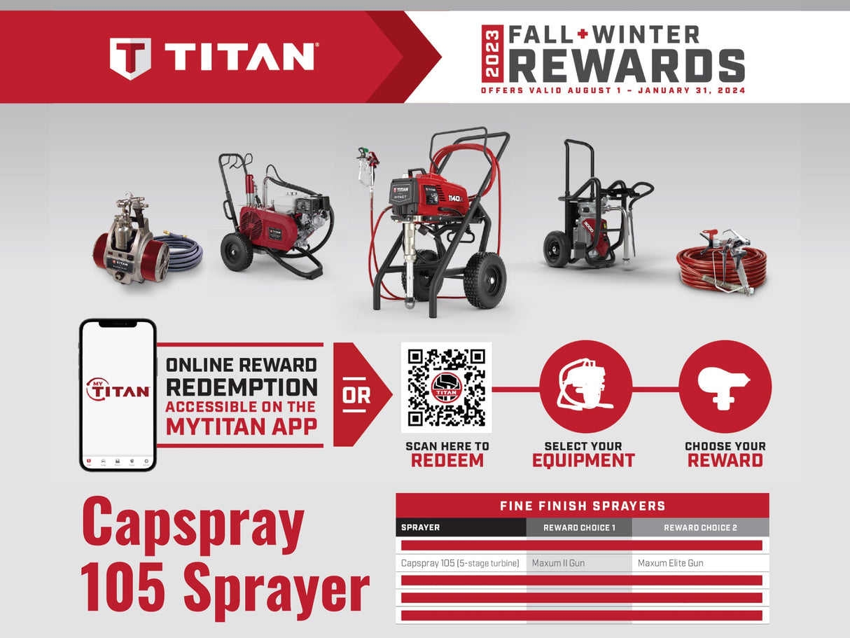 Titan 524033 Capspray 105 HVLP with Maxum Elite Gun
