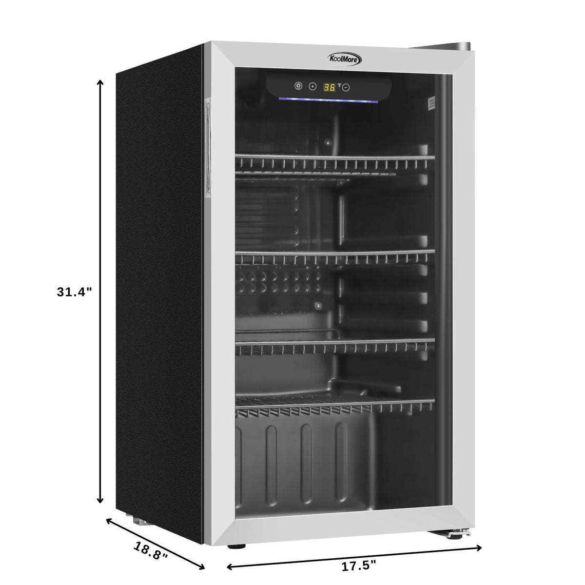 18 in. 3.2 Cu. Ft. Beverage Refrigerator Merchandiser with Stainless Steel Trim and Touch Panel