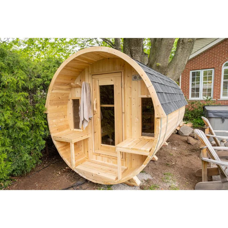 Dundalk Leisurecraft Tranquility Barrel Sauna Canadian Timber 6 Person | CTC2345W