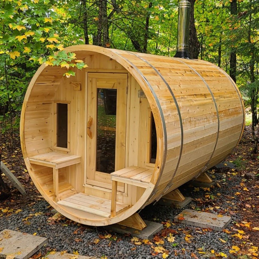 Dundalk Leisurecraft Tranquility Barrel Sauna Canadian Timber 6 Person | CTC2345W