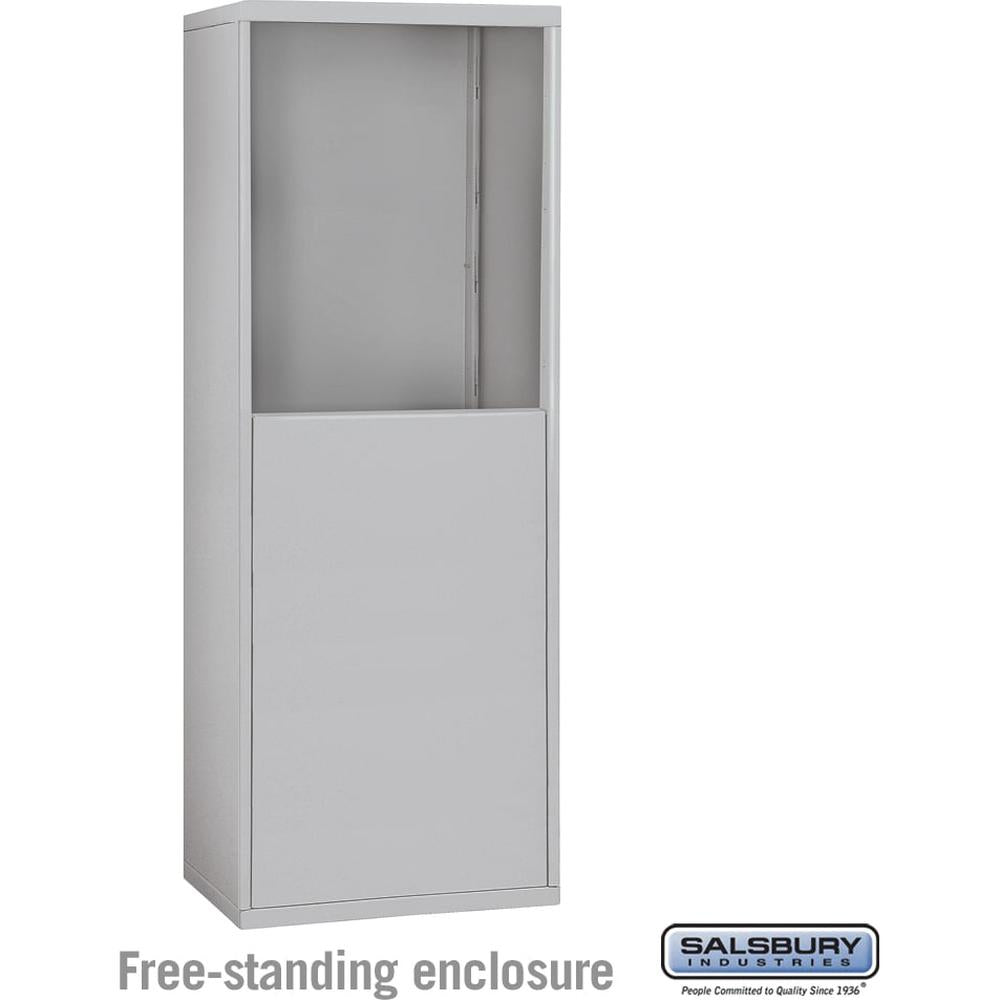 Free-Standing Enclosure for #19158-16 and #19158-20 - Recessed Mounted Cell Phone Lockers - Aluminum by Salsbury